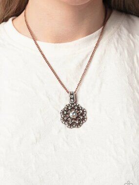 Paparazzi Jewelry Accessories -Bewitching Brilliance - Copper Necklace - Vintage